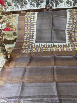 Brown Beautiful Tasarsilk Saree