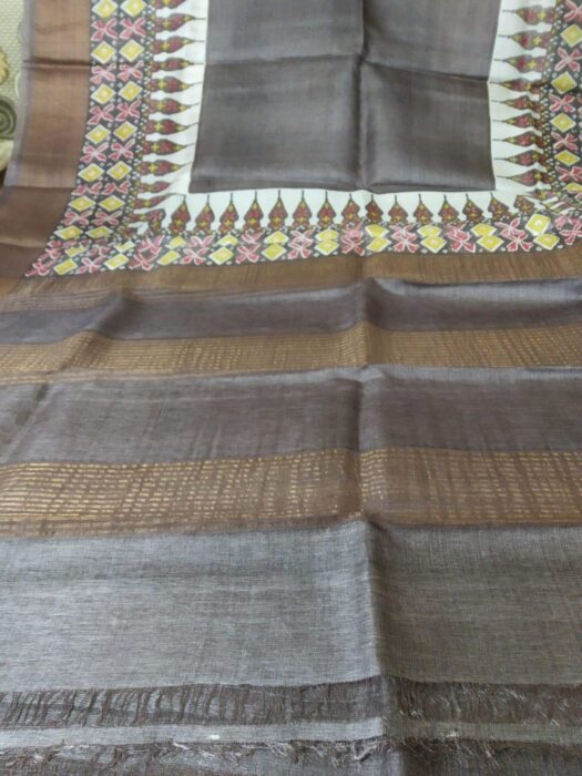 Brown Beautiful Tasarsilk Saree - Image 4