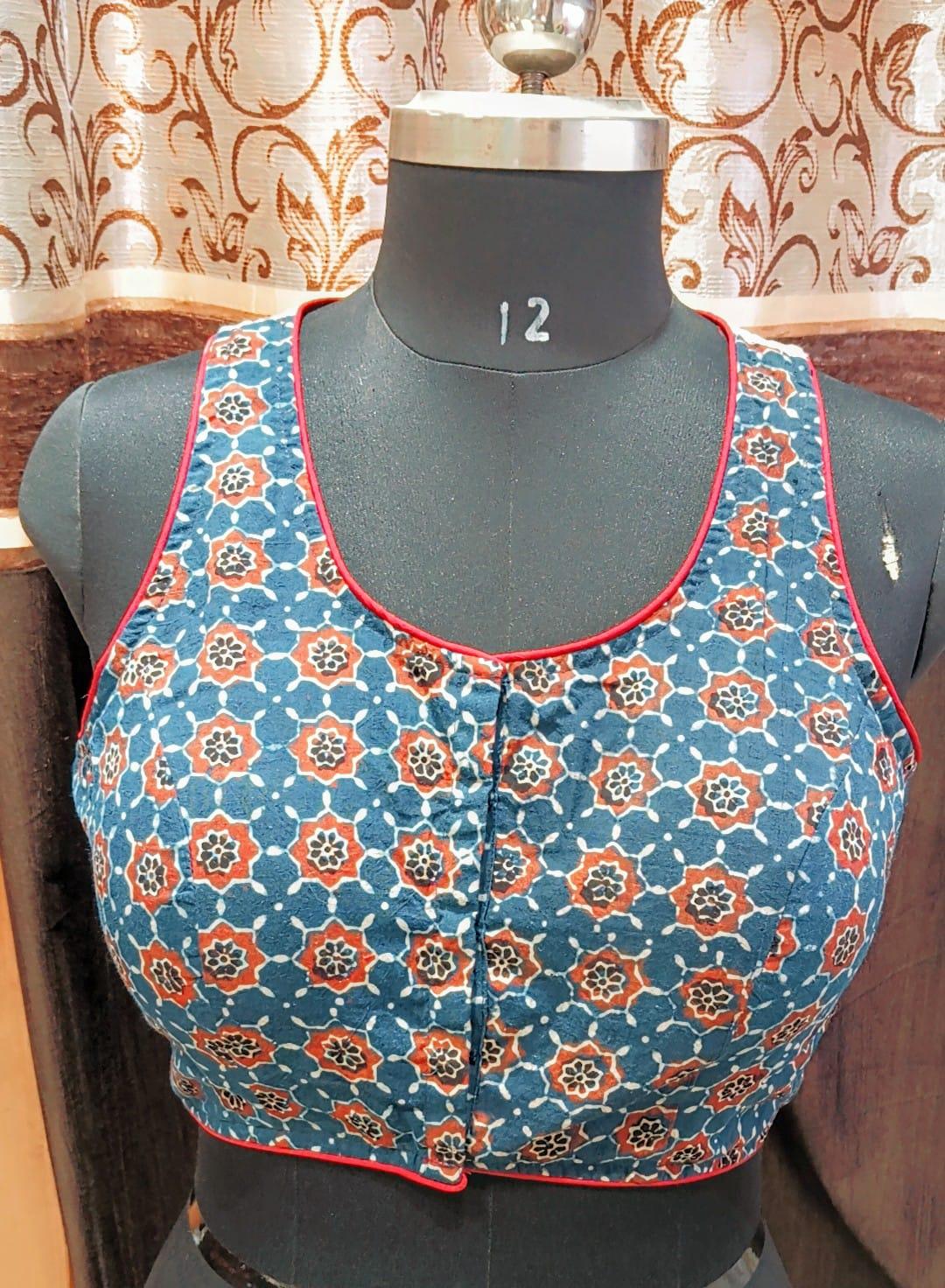 Racer Neck Pure Mom Batik Cotton Blouse