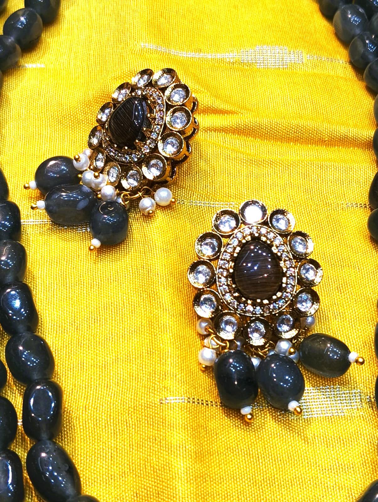 Semi Precious Black Stone Beautiful Set