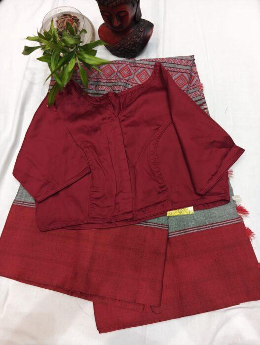 Cotton Saree With Blouse Combo Set Poila Boishakh Special - Image 3