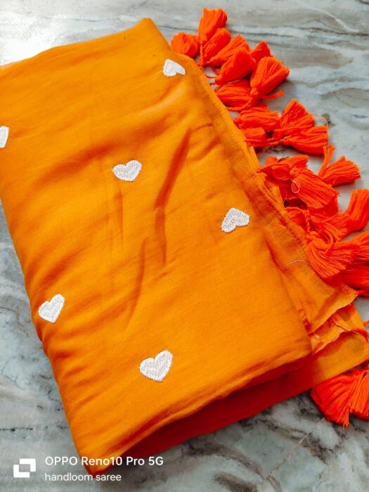 Mol Heart Seuiliful Embroidery Designs Saree - Image 8