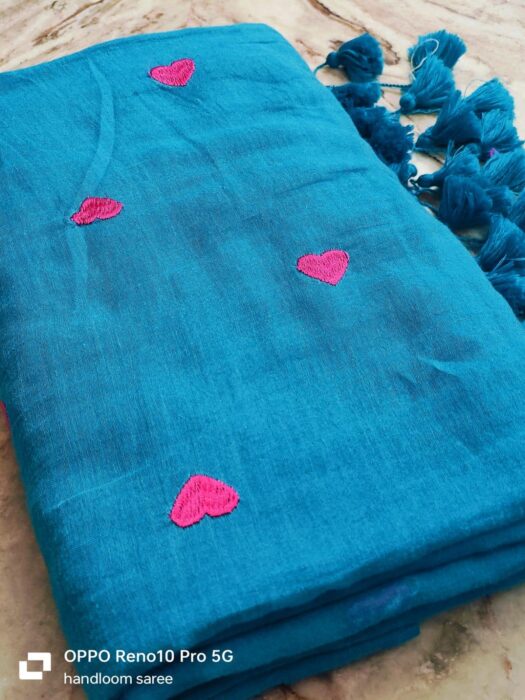 Mol Heart Seuiliful Embroidery Designs Saree - Image 10