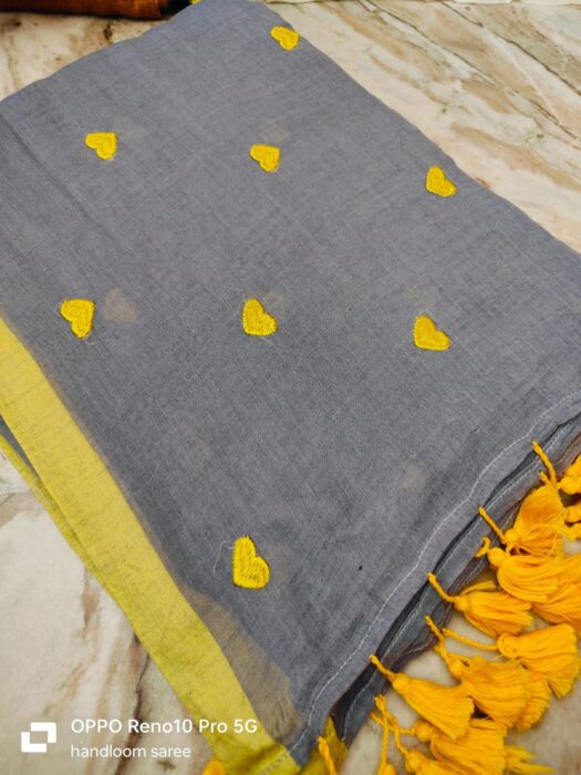 Mol Heart Seuiliful Embroidery Designs Saree - Image 12