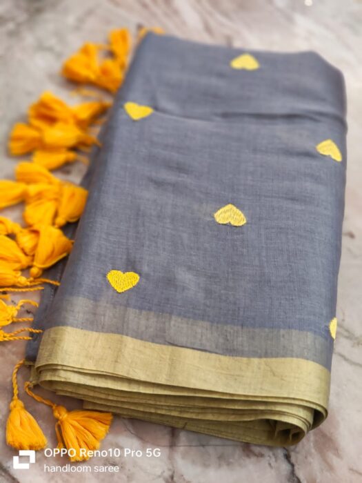 Mol Heart Seuiliful Embroidery Designs Saree - Image 14