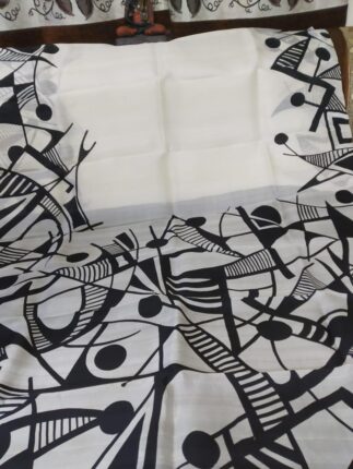 Black And White Beautiful Silk Saree