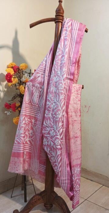 Bangalore Silk Kantha Stitch Saree - Image 8