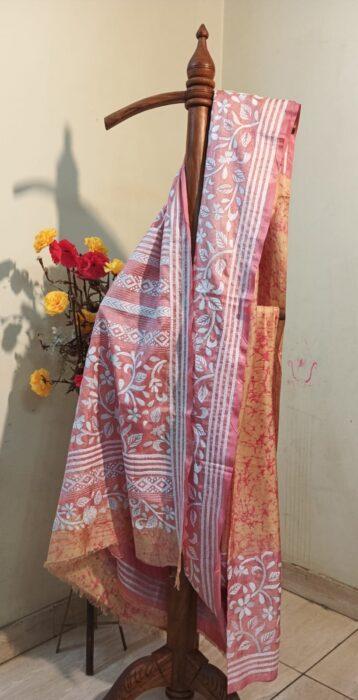 Bangalore Silk Kantha Stitch Saree - Image 14