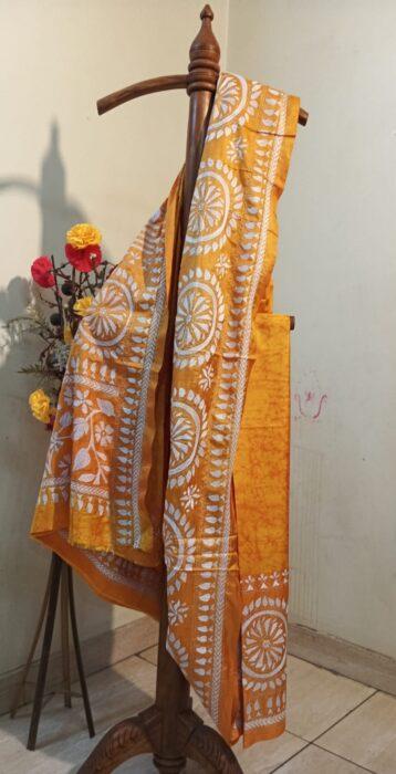 Bangalore Silk Kantha Stitch Saree - Image 17