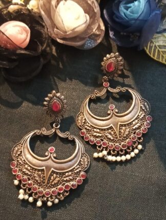 Maroon Kundan Stone Beautiful Earring