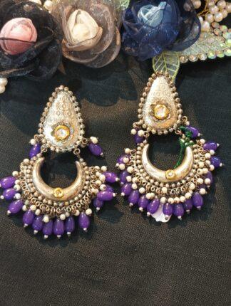 Beautiful Purple Stunning Silver Replica Earring
