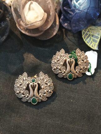 Beautiful Peacock Earring Silver Replica