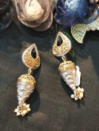 Silver And Gold Mix Up Stunning Earring